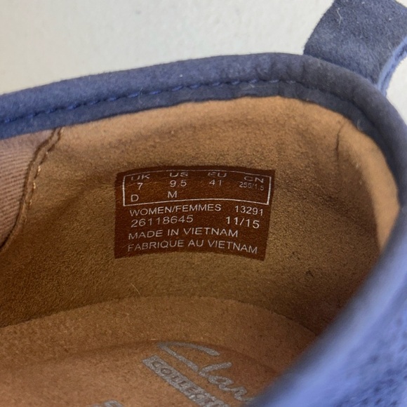 Clarks Collection Blue Suede Espadrille Slip-On Flats Women’s 9.5 - Picture 2 of 5